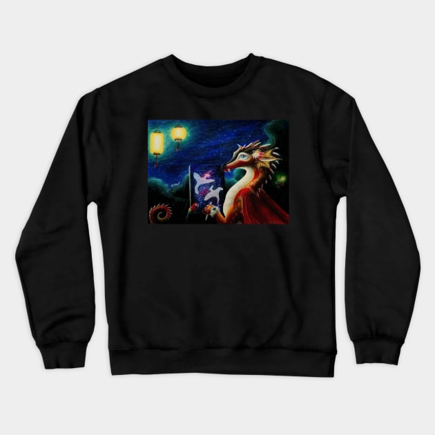 Lycoris Drawing in the Night Crewneck Sweatshirt by Lycoris ArtSpark